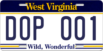 WV license plate DOP001