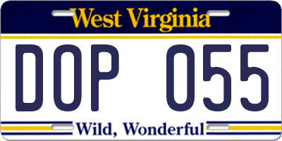 WV license plate DOP055