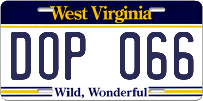 WV license plate DOP066