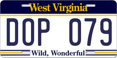 WV license plate DOP079