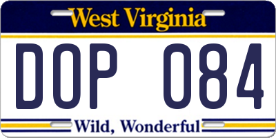 WV license plate DOP084