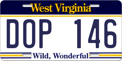 WV license plate DOP146