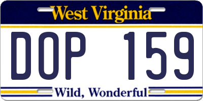 WV license plate DOP159
