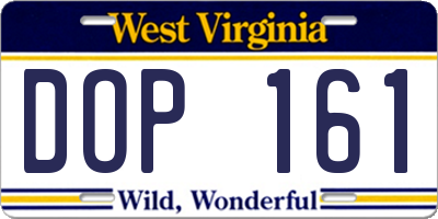 WV license plate DOP161