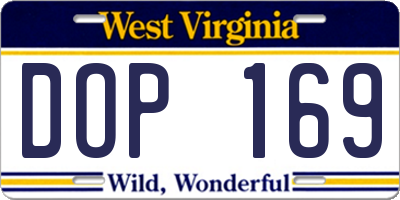 WV license plate DOP169