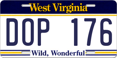WV license plate DOP176