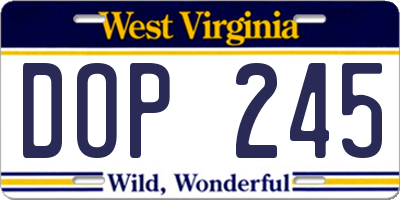WV license plate DOP245