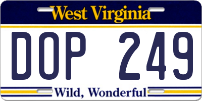 WV license plate DOP249