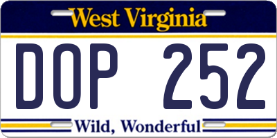 WV license plate DOP252