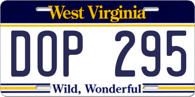 WV license plate DOP295