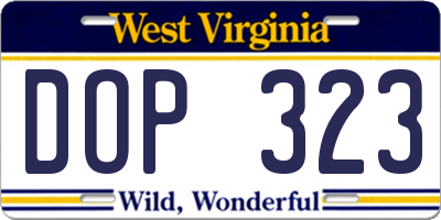 WV license plate DOP323