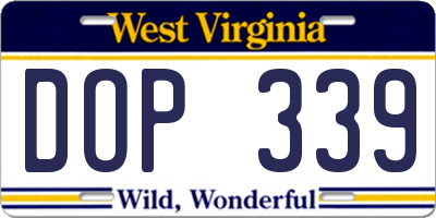 WV license plate DOP339
