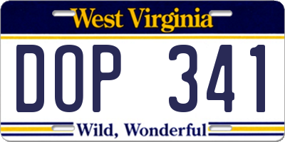 WV license plate DOP341