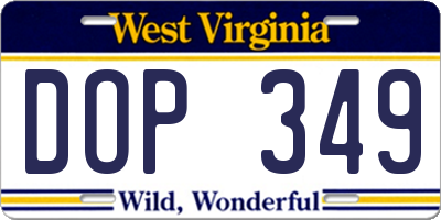 WV license plate DOP349