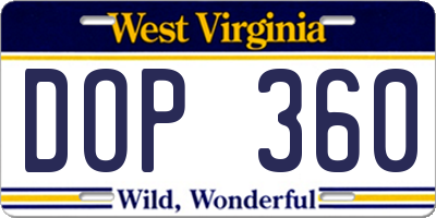 WV license plate DOP360