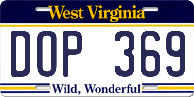 WV license plate DOP369