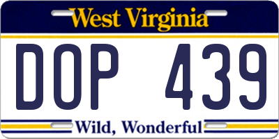 WV license plate DOP439