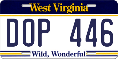 WV license plate DOP446