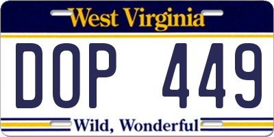 WV license plate DOP449