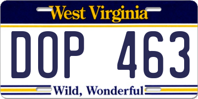 WV license plate DOP463