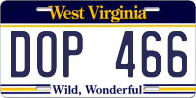 WV license plate DOP466