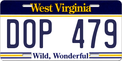 WV license plate DOP479