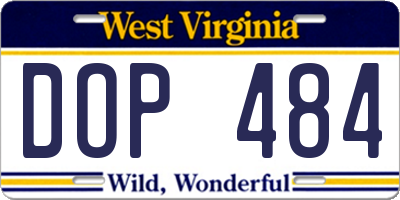 WV license plate DOP484