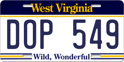 WV license plate DOP549