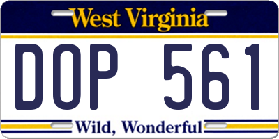 WV license plate DOP561