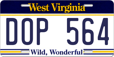 WV license plate DOP564
