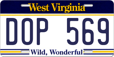 WV license plate DOP569