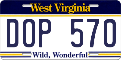 WV license plate DOP570