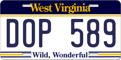 WV license plate DOP589