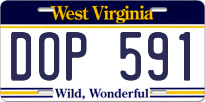 WV license plate DOP591