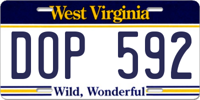 WV license plate DOP592