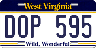 WV license plate DOP595