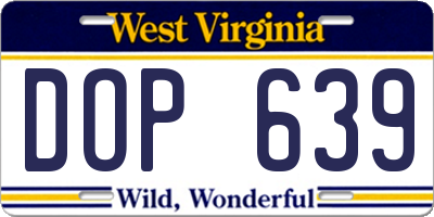 WV license plate DOP639