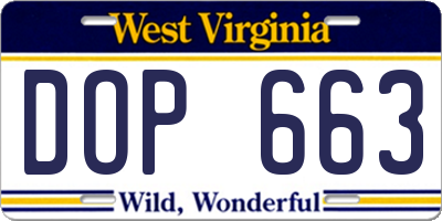 WV license plate DOP663