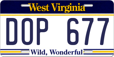 WV license plate DOP677
