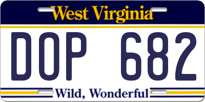 WV license plate DOP682
