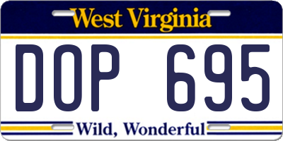 WV license plate DOP695
