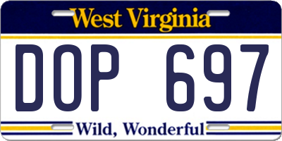 WV license plate DOP697