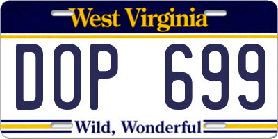 WV license plate DOP699