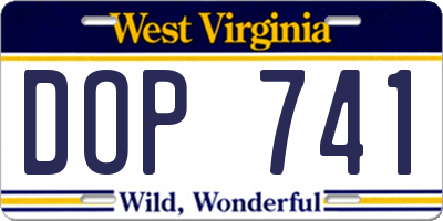 WV license plate DOP741
