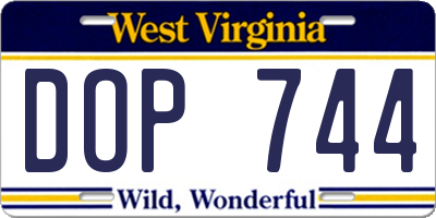WV license plate DOP744
