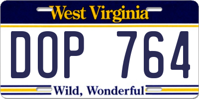 WV license plate DOP764