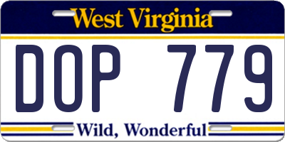 WV license plate DOP779