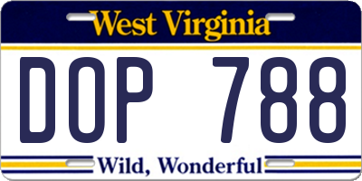 WV license plate DOP788