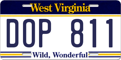WV license plate DOP811