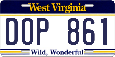 WV license plate DOP861